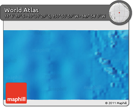 Physical 3D Map of the Area around 10° 48' 54" S, 150° 22' 30" W
