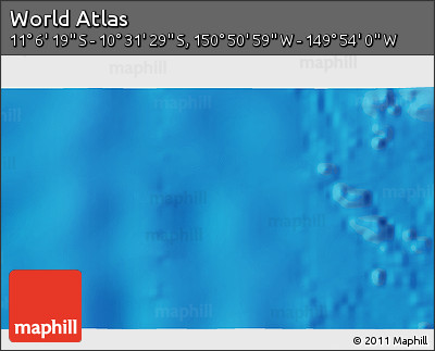 Physical 3D Map of the Area around 10° 48' 54" S, 150° 22' 30" W