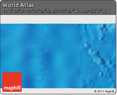 Physical 3D Map of the Area around 10° 48' 54" S, 150° 22' 30" W