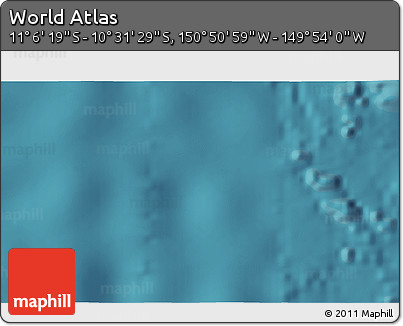 Satellite 3D Map of the Area around 10° 48' 54" S, 150° 22' 30" W