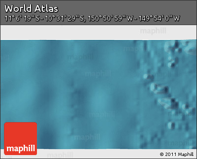 Satellite 3D Map of the Area around 10° 48' 54" S, 150° 22' 30" W