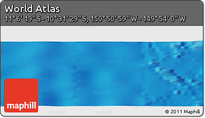 Physical Panoramic Map of the Area around 10° 48' 54" S, 150° 22' 30" W