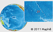 Physical Location Map of the area around 10° 48' 54" S, 151° 13' 29" W