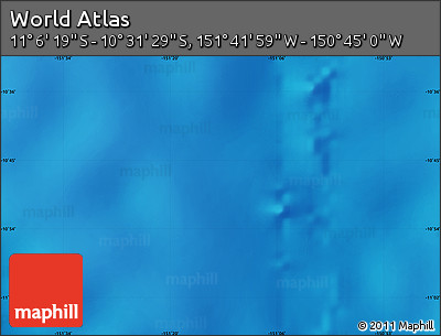 Shaded Relief Map of the Area around 10° 48' 54" S, 151° 13' 29" W