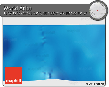 Physical 3D Map of the Area around 10° 48' 54" S, 152° 4' 29" W