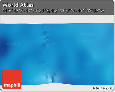 Physical 3D Map of the Area around 10° 48' 54" S, 152° 4' 29" W