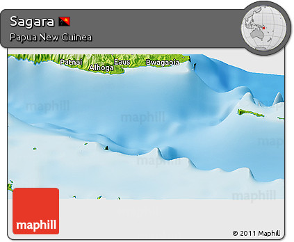 Physical Panoramic Map of Sagara