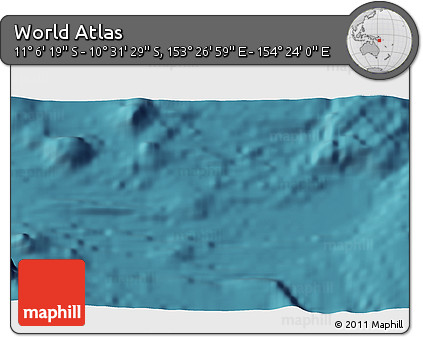 Satellite 3D Map of the Area around 10° 48' 54" S, 153° 55' 30" E