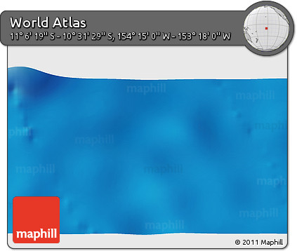 Physical 3D Map of the Area around 10° 48' 54" S, 153° 46' 30" W