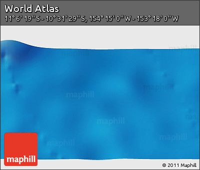 Physical 3D Map of the Area around 10° 48' 54" S, 153° 46' 30" W