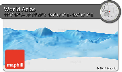 Physical Panoramic Map of the Area around 10° 48' 54" S, 154° 46' 30" E
