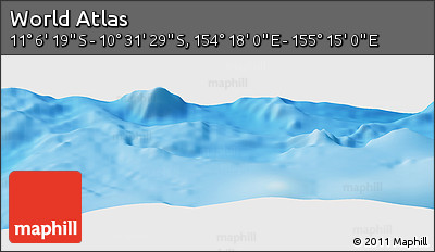 Physical Panoramic Map of the Area around 10° 48' 54" S, 154° 46' 30" E