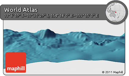 Satellite Panoramic Map of the Area around 10° 48' 54" S, 154° 46' 30" E