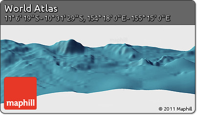 Satellite Panoramic Map of the Area around 10° 48' 54" S, 154° 46' 30" E