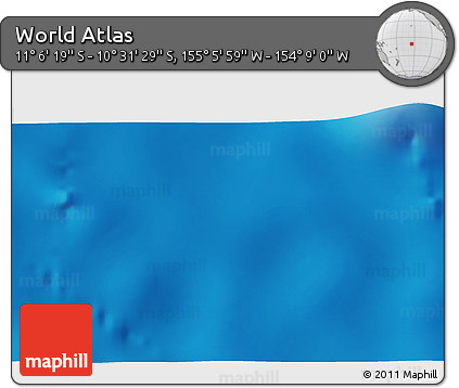 Physical 3D Map of the Area around 10° 48' 54" S, 154° 37' 30" W