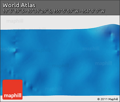 Physical 3D Map of the Area around 10° 48' 54" S, 154° 37' 30" W