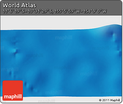 Physical 3D Map of the Area around 10° 48' 54" S, 154° 37' 30" W