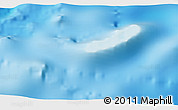 Physical 3D Map of the area around 10° 48' 54" S, 155° 37' 30" E
