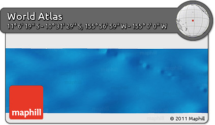 Physical Panoramic Map of the Area around 10° 48' 54" S, 155° 28' 29" W