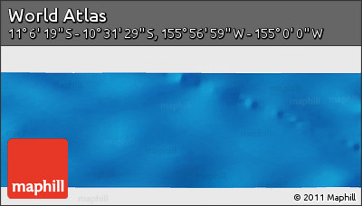 Physical Panoramic Map of the Area around 10° 48' 54" S, 155° 28' 29" W
