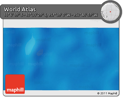 Shaded Relief 3D Map of the Area around 10° 48' 54" S, 157° 10' 30" W