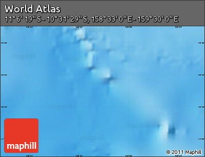 Physical Map of the Area around 10° 48' 54" S, 159° 1' 30" E