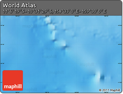 Physical Map of the Area around 10° 48' 54" S, 159° 1' 30" E
