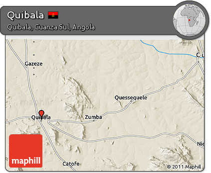Shaded Relief 3D Map of Quibala