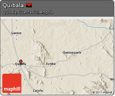Shaded Relief 3D Map of Quibala
