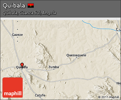 Shaded Relief 3D Map of Quibala