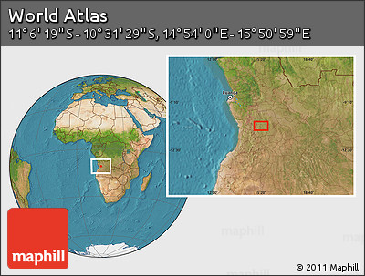 Satellite Location Map of the Area around 10° 48' 54" S, 15° 22' 30" E
