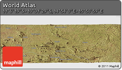 Satellite Panoramic Map of the Area around 10° 48' 54" S, 15° 22' 30" E