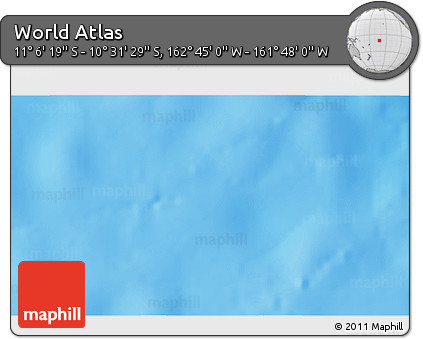 Physical 3D Map of the Area around 10° 48' 54" S, 162° 16' 30" W