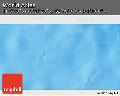 Physical 3D Map of the Area around 10° 48' 54" S, 162° 16' 30" W