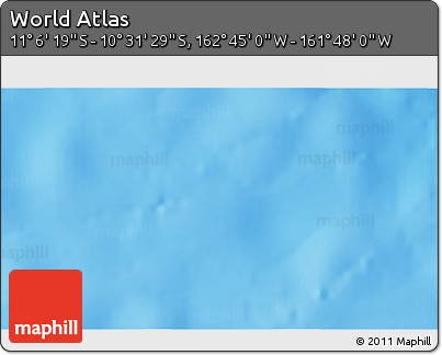 Physical 3D Map of the Area around 10° 48' 54" S, 162° 16' 30" W