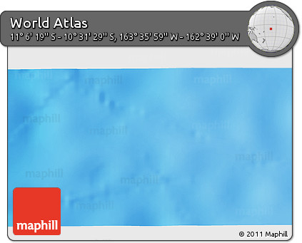 Physical 3D Map of the Area around 10° 48' 54" S, 163° 7' 30" W