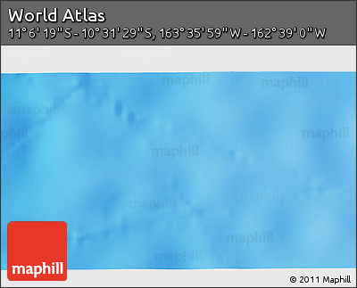 Physical 3D Map of the Area around 10° 48' 54" S, 163° 7' 30" W