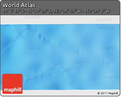 Physical 3D Map of the Area around 10° 48' 54" S, 163° 7' 30" W