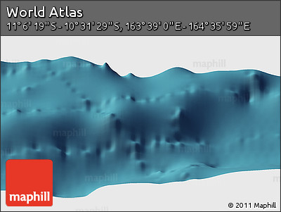 Satellite Panoramic Map of the Area around 10° 48' 54" S, 164° 7' 30" E
