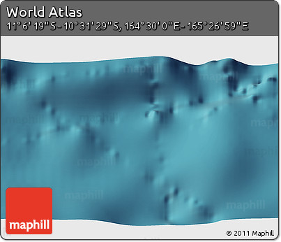 Satellite 3D Map of the Area around 10° 48' 54" S, 164° 58' 29" E