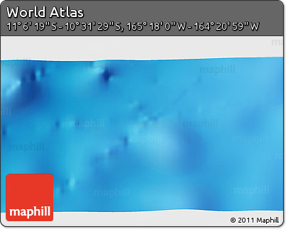 Physical 3D Map of the Area around 10° 48' 54" S, 164° 49' 29" W