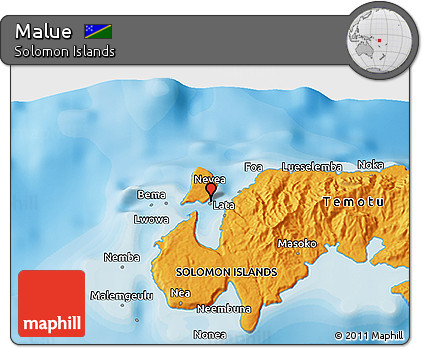 Political 3D Map of Malue