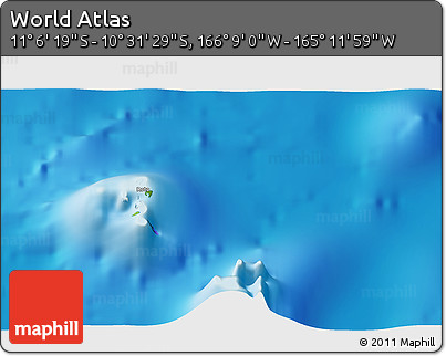 Physical 3D Map of the Area around 10° 48' 54" S, 165° 40' 30" W
