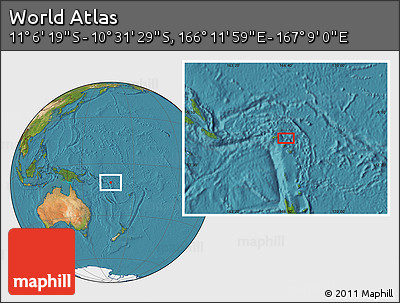 Satellite Location Map of the Area around 10° 48' 54" S, 166° 40' 30" E