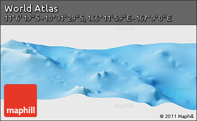 Physical Panoramic Map of the Area around 10° 48' 54" S, 166° 40' 30" E
