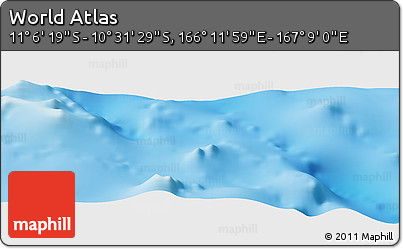 Physical Panoramic Map of the Area around 10° 48' 54" S, 166° 40' 30" E