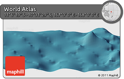 Satellite Panoramic Map of the Area around 10° 48' 54" S, 167° 31' 30" E