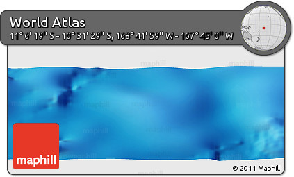 Shaded Relief Panoramic Map of the Area around 10° 48' 54" S, 168° 13' 29" W