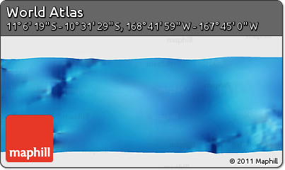 Shaded Relief Panoramic Map of the Area around 10° 48' 54" S, 168° 13' 29" W
