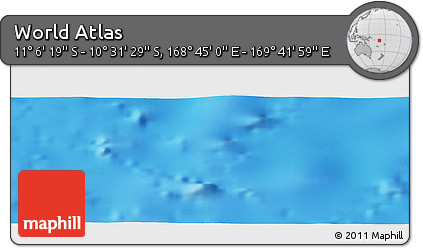 Physical Panoramic Map of the Area around 10° 48' 54" S, 169° 13' 29" E
